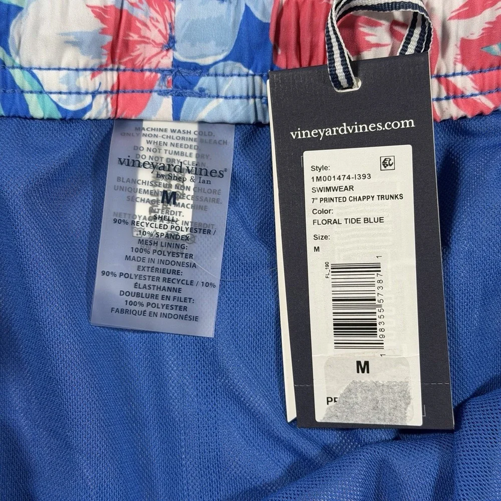 Vineyard Vines Size Medium Floral Tide‎ Blue Printed Piped 7